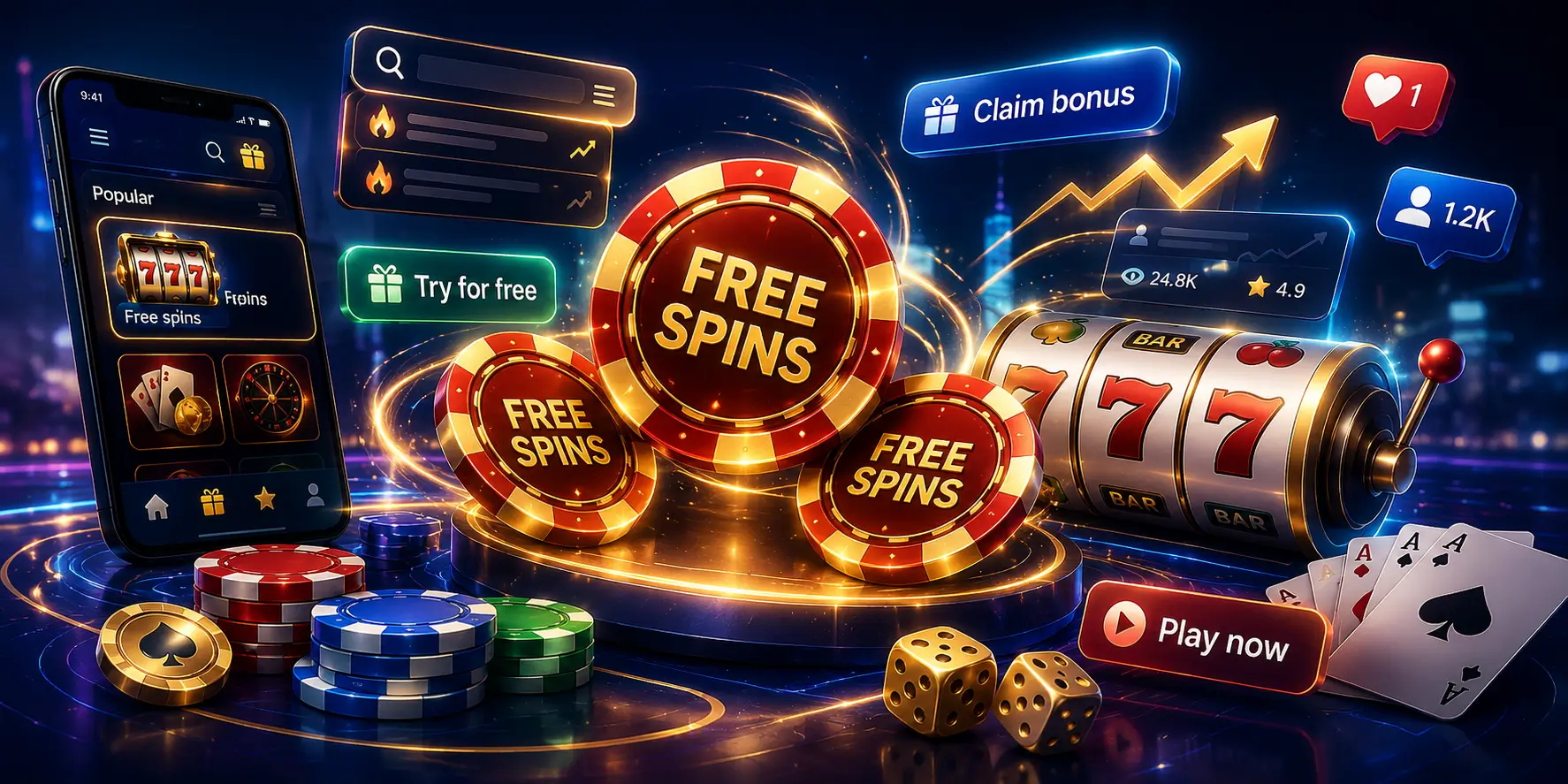 Free spins no deposit casino promotions still dominate search traffic